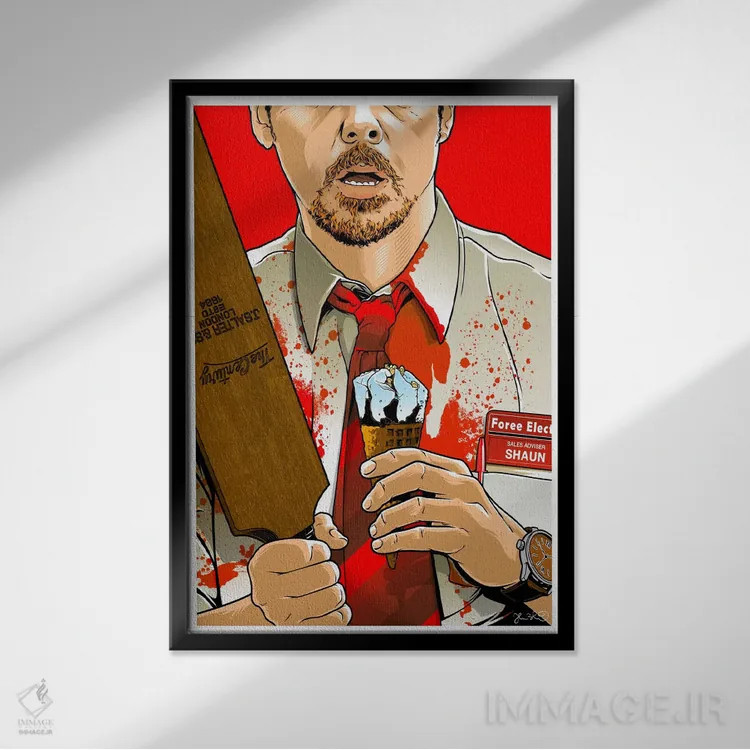 تابلو دکوراتیو شاون مردگان اثر جاشوا بودیچ - نمای قابدار مشکی