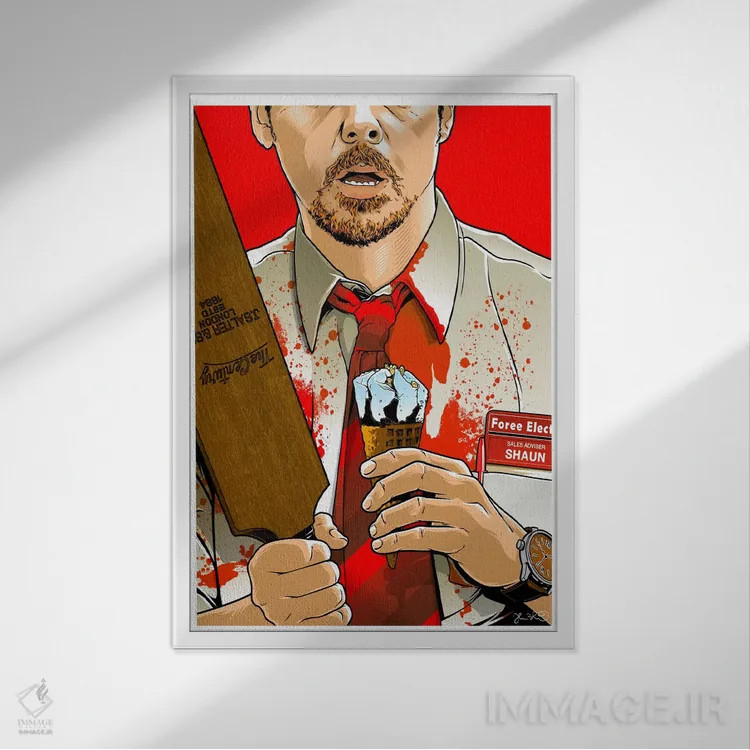 تابلو دکوراتیو شاون مردگان اثر جاشوا بودیچ - نمای قابدار سفید