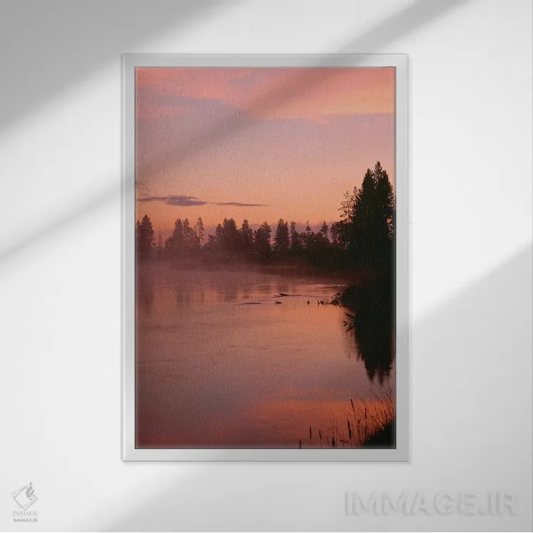 تابلو دکوراتیو Oregon, Deschutes National Forest. Fog hovers above the Desch… اثر جان بارگر - نمای قابدار سفید