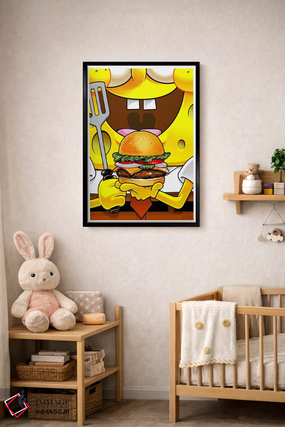 تابلو دکوراتیو باب اسفنجی شلوارمکعبی اثر جاشوا بودیچ - D5B