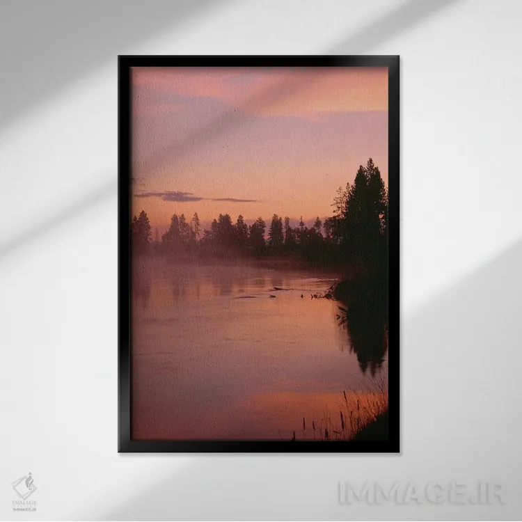 تابلو دکوراتیو Oregon, Deschutes National Forest. Fog hovers above the Desch… اثر جان بارگر - نمای قابدار مشکی
