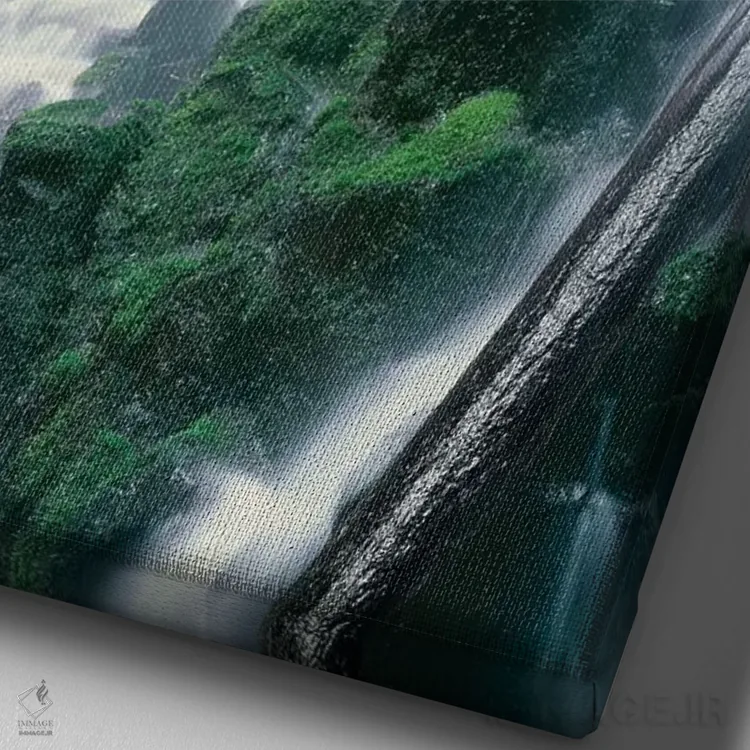 تابلو دکوراتیو Mount Hood NF. Mount Hood Wilderness, Ramona Falls is formed… اثر جان بارگر - نمای نزدیک بافت بوم