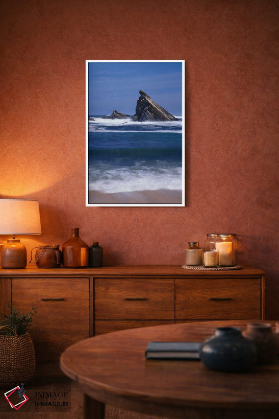 تابلو دکوراتیو Oregon, Shore Acres State Park. Incoming surf and tilted, san… اثر جان بارگر - D4W