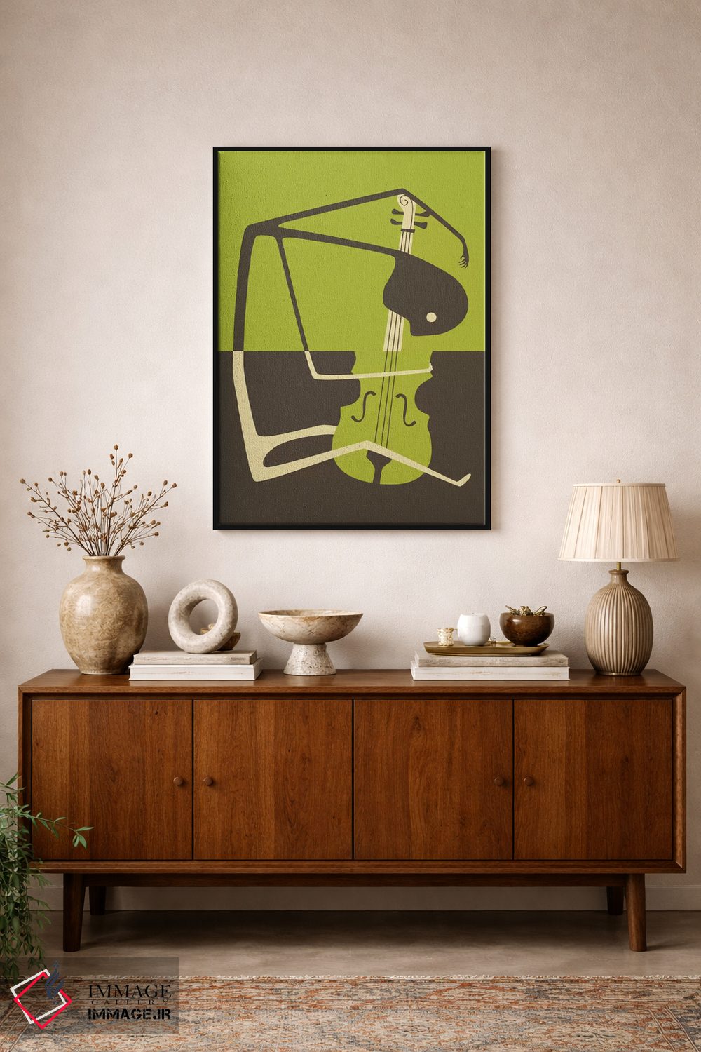 تابلو مدرن ویولنسل بلوز اثر جازبری بلو - D2B