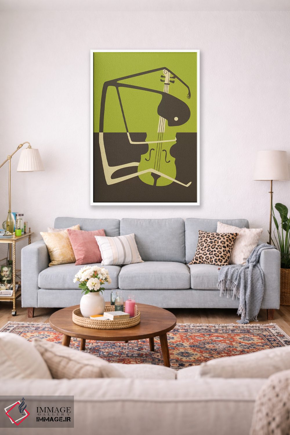 تابلو مدرن ویولنسل بلوز اثر جازبری بلو - D1W