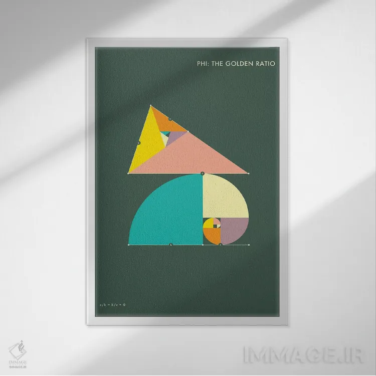 تابلو دکوراتیو فی: نسبت طلایی ۱ اثر جازبری بلو - نمای قابدار سفید