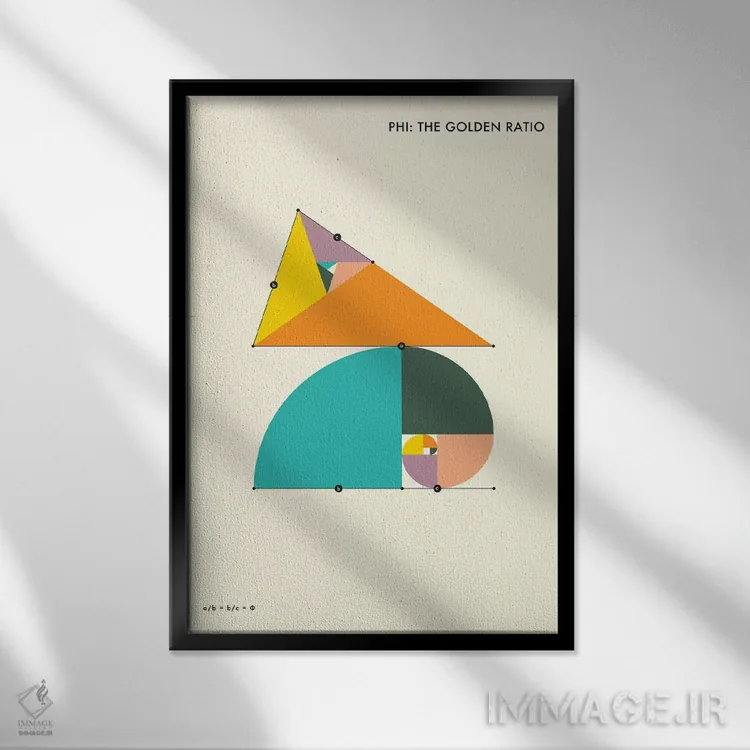 تابلو دکوراتیو فی: نسبت طلایی ۲ اثر جازبری بلو - نمای قابدار مشکی