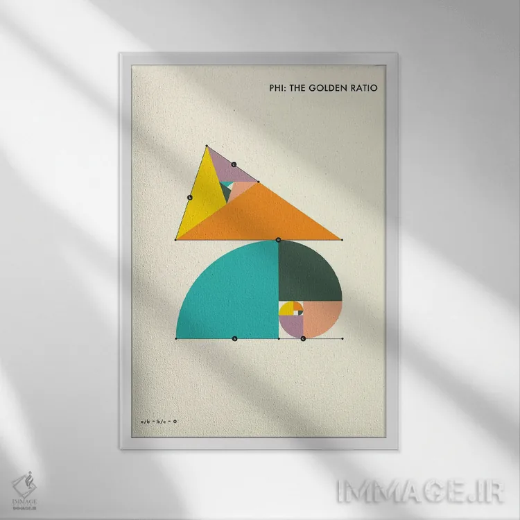 تابلو دکوراتیو فی: نسبت طلایی ۲ اثر جازبری بلو - نمای قابدار سفید
