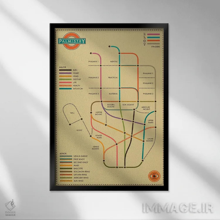 تابلو دکوراتیو کف بینی ۱ اثر جازبری بلو - نمای قابدار مشکی
