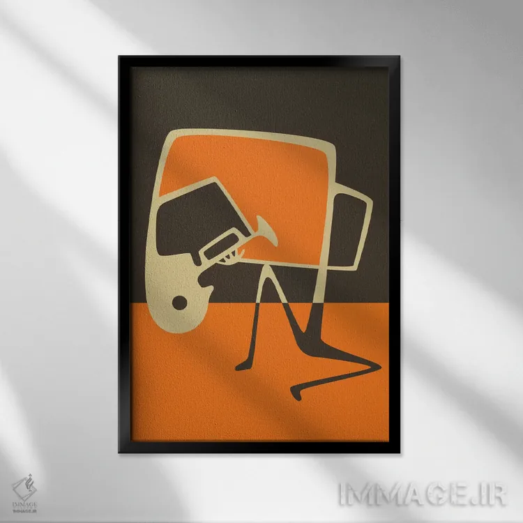 تابلو مدرن هورن بلوز اثر جازبری بلو - نمای قابدار مشکی