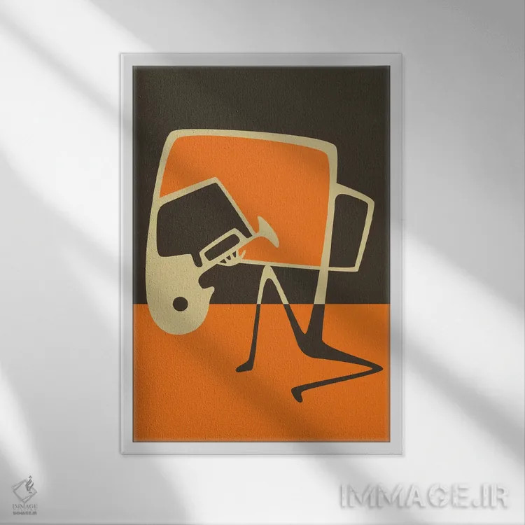 تابلو مدرن هورن بلوز اثر جازبری بلو - نمای قابدار سفید