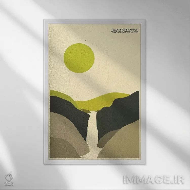 تابلو دکوراتیو Yellowstone National Park" اثر جازبری بلو - نمای قابدار سفید