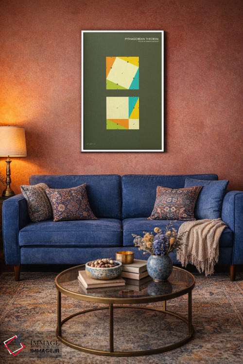 تابلو دکوراتیو اثبات قضیه فیثاغورس ۳ اثر جازبری بلو - D3W