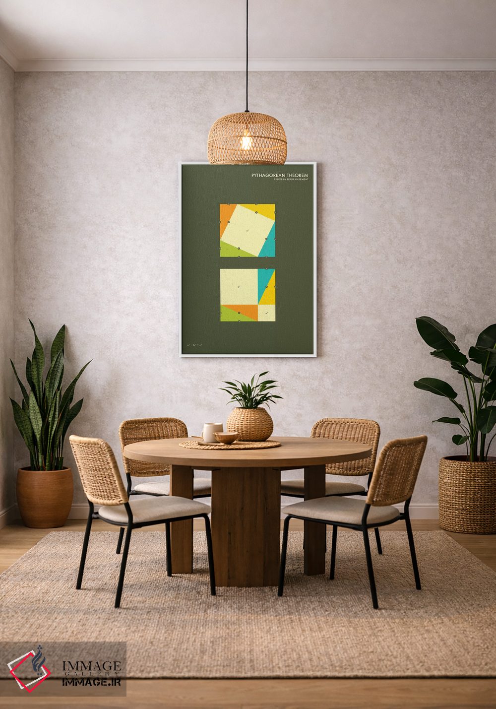 تابلو دکوراتیو اثبات قضیه فیثاغورس ۳ اثر جازبری بلو - D2W