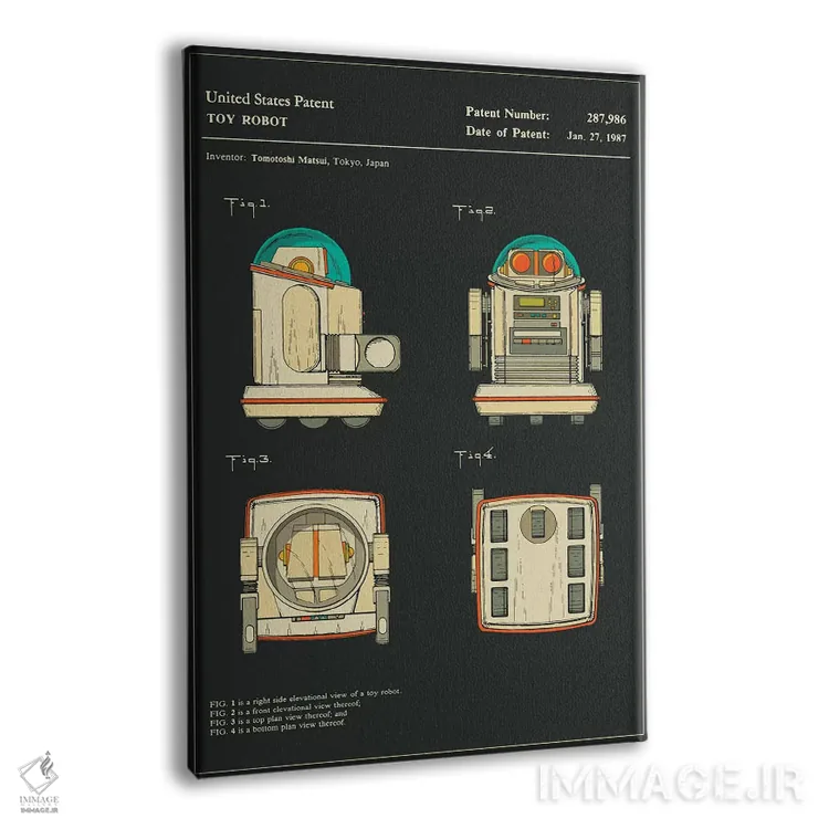 تابلو دکوراتیو Inc.) Toy Robot Patent " اثر جازبری بلو - نمای پرسپکتیو محصول