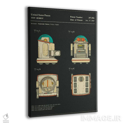 تابلو دکوراتیو Inc.) Toy Robot Patent " اثر جازبری بلو - نمای پرسپکتیو محصول
