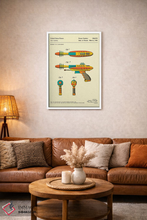 تابلو دکوراتیو حق اختراع تپانچه اسباب بازی "پایروتومیک دیس اینتگریتور" جی.… اثر جازبری بلو - D2W