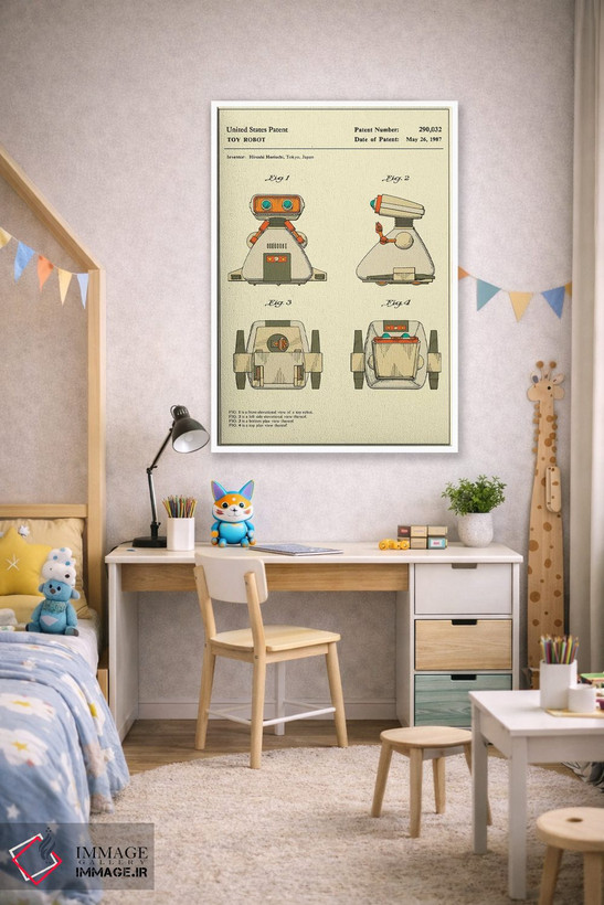 تابلو دکوراتیو Inc.) Toy Robot Patent" اثر جازبری بلو - D1W