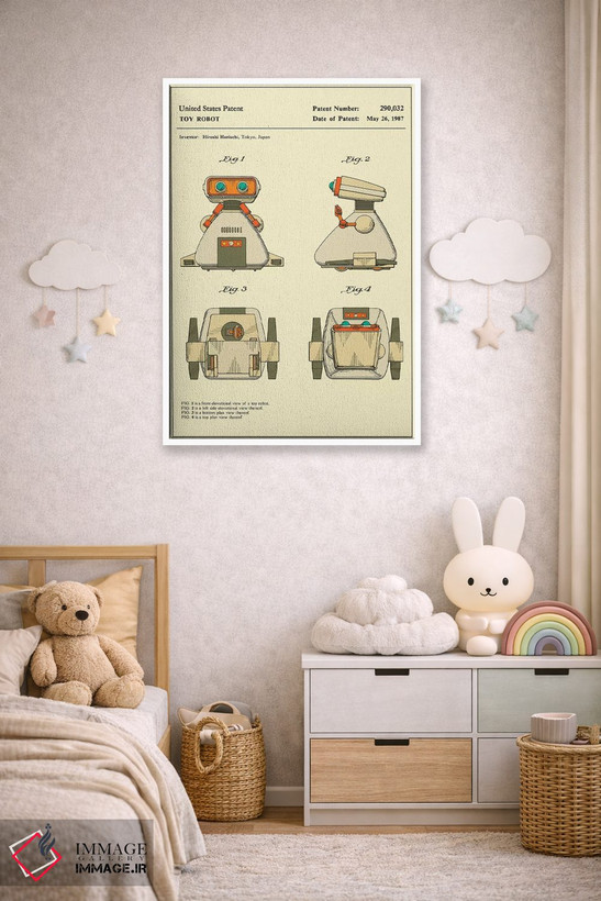 تابلو دکوراتیو Inc.) Toy Robot Patent" اثر جازبری بلو - D2W