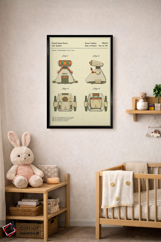 تابلو دکوراتیو Inc.) Toy Robot Patent" اثر جازبری بلو - D3B