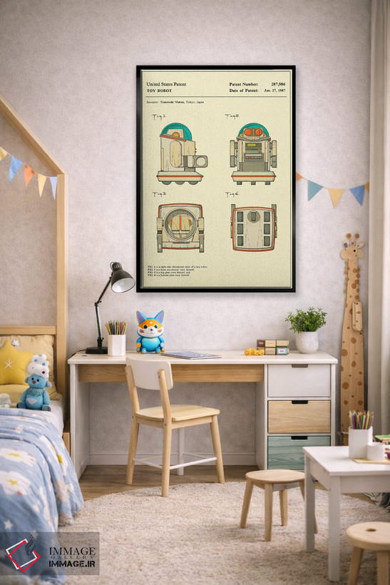 تابلو دکوراتیو Inc.) Toy Robot Patent" اثر جازبری بلو - D1B