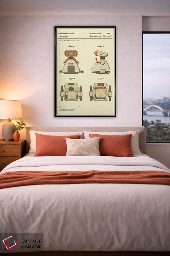 تابلو دکوراتیو Inc.) Toy Robot Patent" اثر جازبری بلو - D4B