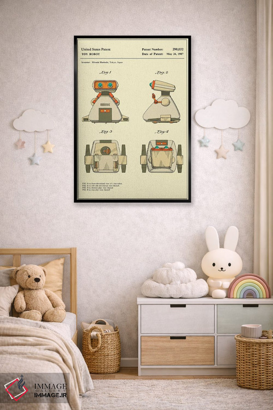تابلو دکوراتیو Inc.) Toy Robot Patent" اثر جازبری بلو - D5B