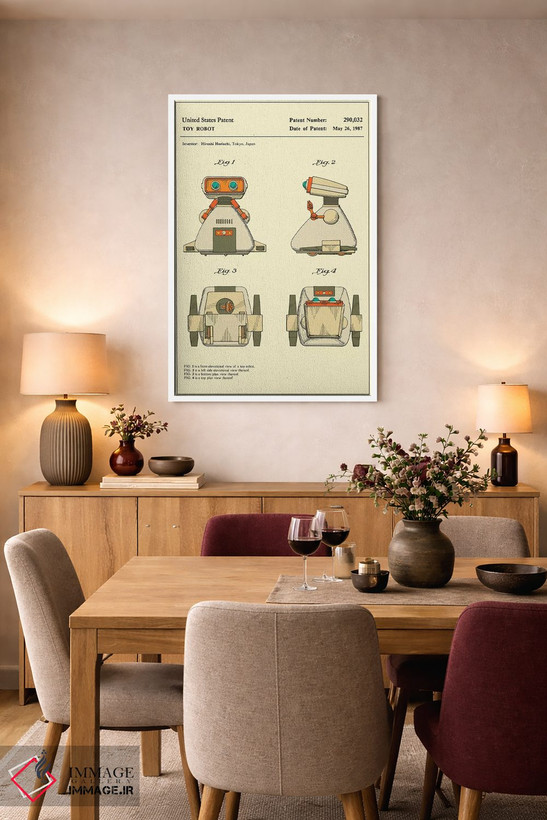 تابلو دکوراتیو Inc.) Toy Robot Patent" اثر جازبری بلو - D6W