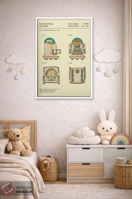 تابلو دکوراتیو Inc.) Toy Robot Patent" اثر جازبری بلو - D4W