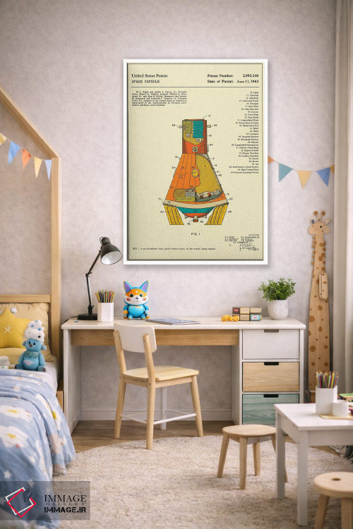 تابلو دکوراتیو حق اختراع کپسول فضایی ناسا اثر جازبری بلو - D1W