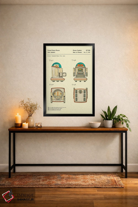 تابلو دکوراتیو Inc.) Toy Robot Patent" اثر جازبری بلو - D5B