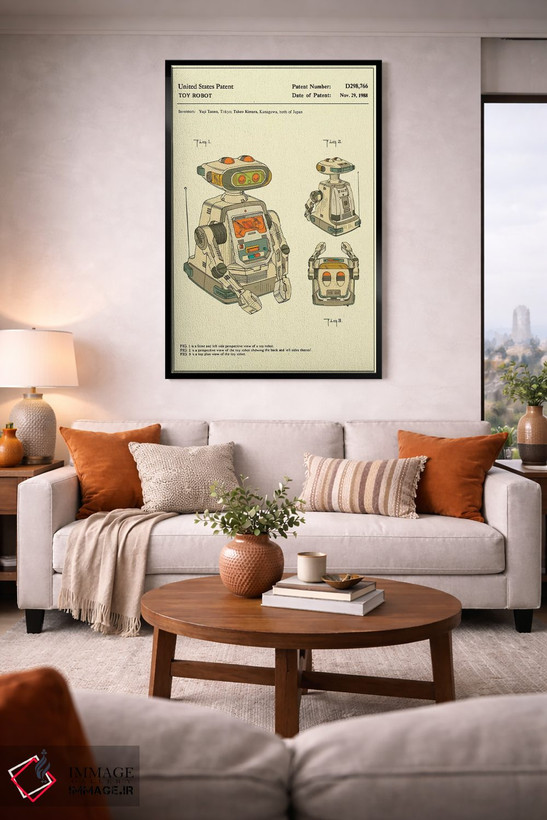 تابلو دکوراتیو Inc.) Toy Robot Patent" اثر جازبری بلو - D2B