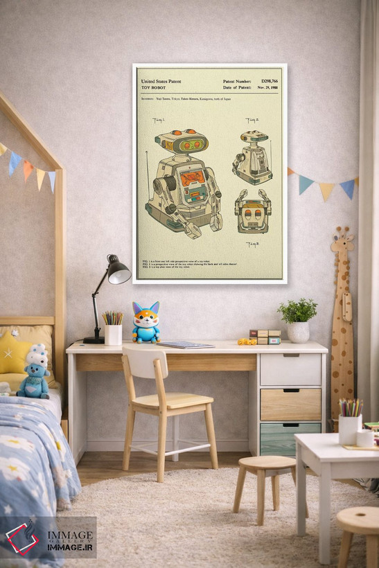 تابلو دکوراتیو Inc.) Toy Robot Patent" اثر جازبری بلو - D1W