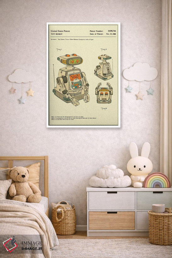 تابلو دکوراتیو Inc.) Toy Robot Patent" اثر جازبری بلو - D4W