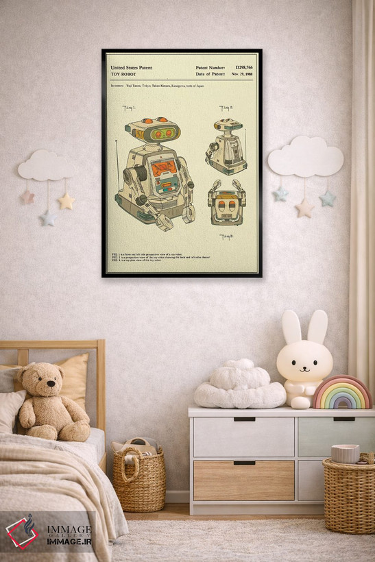 تابلو دکوراتیو Inc.) Toy Robot Patent" اثر جازبری بلو - D5B