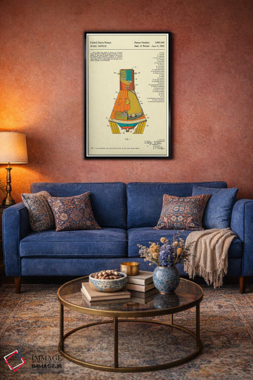 تابلو دکوراتیو حق اختراع کپسول فضایی ناسا اثر جازبری بلو - D5B