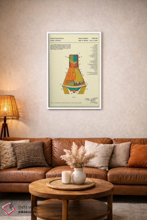 تابلو دکوراتیو حق اختراع کپسول فضایی ناسا اثر جازبری بلو - D4W