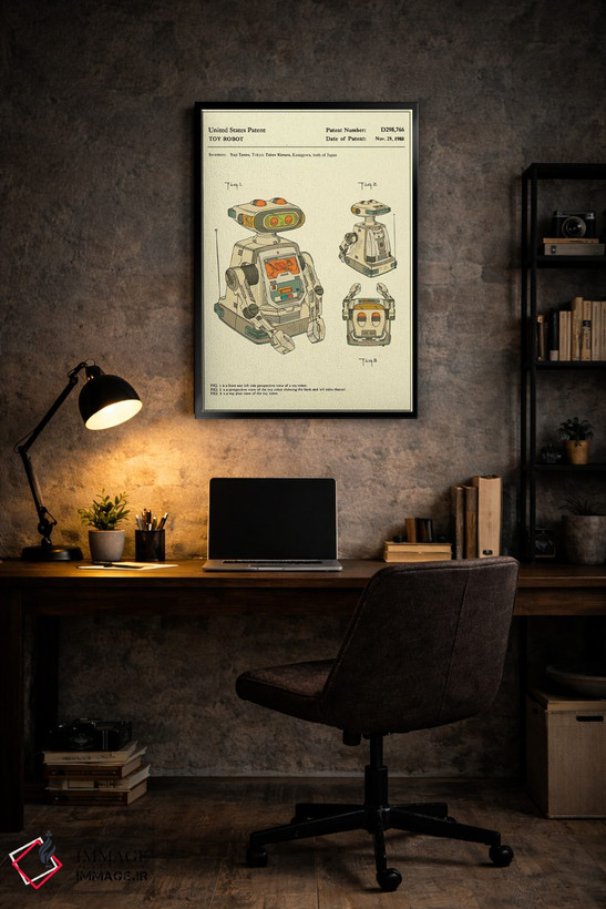 تابلو دکوراتیو Inc.) Toy Robot Patent" اثر جازبری بلو - D6B