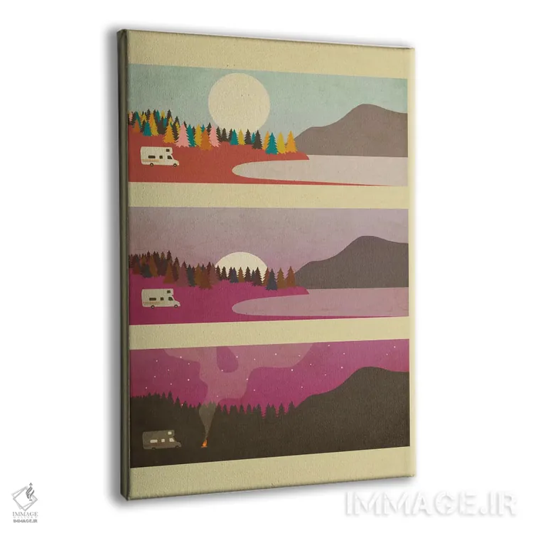 تابلو دکوراتیو آتش کمپ ۱ اثر جازبری بلو - نمای پرسپکتیو محصول