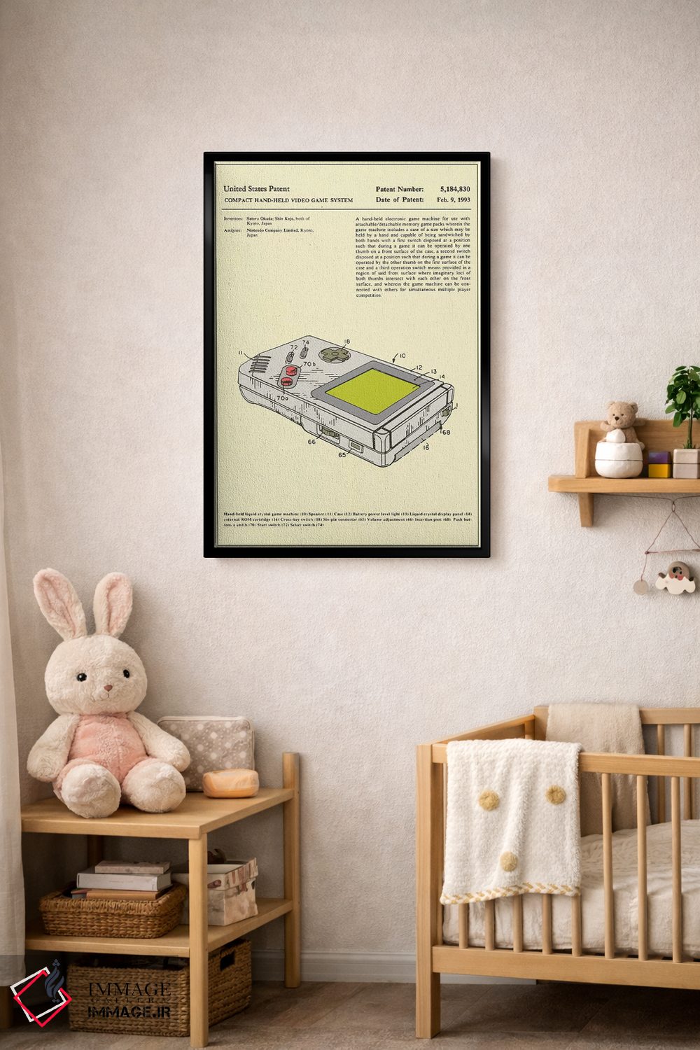 تابلو دکوراتیو حق اختراع سیستم بازی ویدئویی دستی کم حجم "گیم بوی" ساتورو او… اثر جازبری بلو - D4B