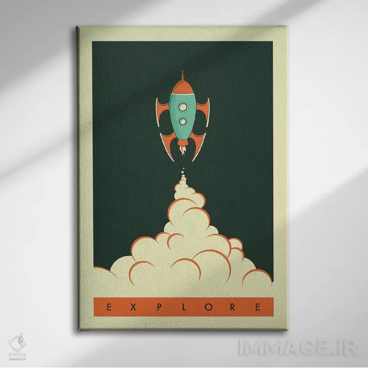 تابلو دکوراتیو اکتشاف ۲ اثر جازبری بلو - نمای روبهرو روی دیوار