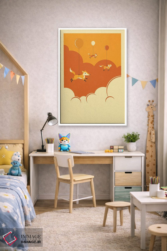 تابلو دکوراتیو گله ای روباه اثر جازبری بلو - D1W