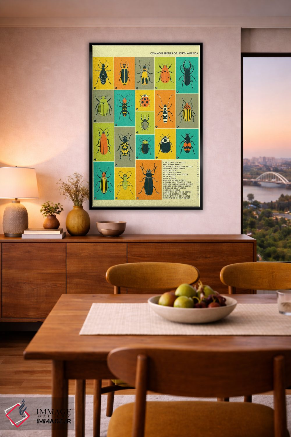 تابلو دکوراتیو سوسک های رایج آمریکای شمالی اثر جازبری بلو - D6B