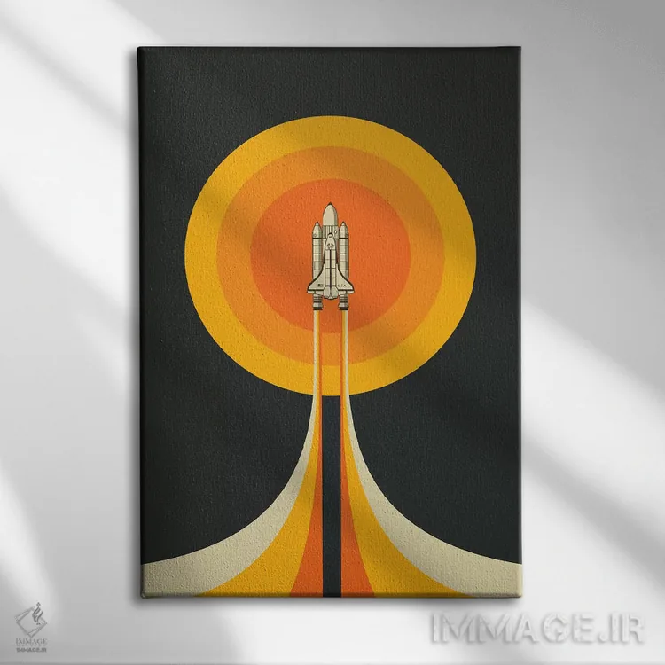 تابلو دکوراتیو رو به بالا اثر جازبری بلو - نمای روبهرو روی دیوار