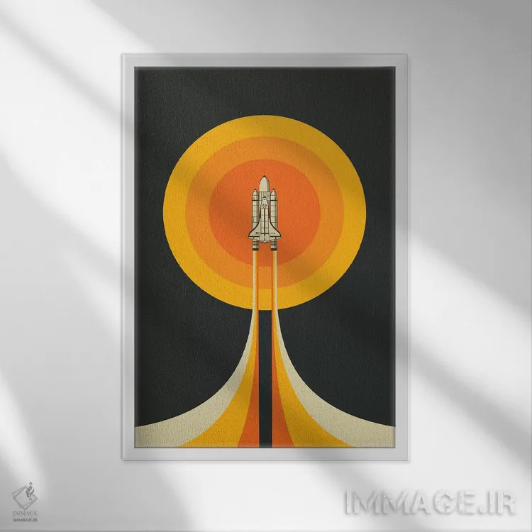 تابلو دکوراتیو رو به بالا اثر جازبری بلو - نمای قابدار سفید