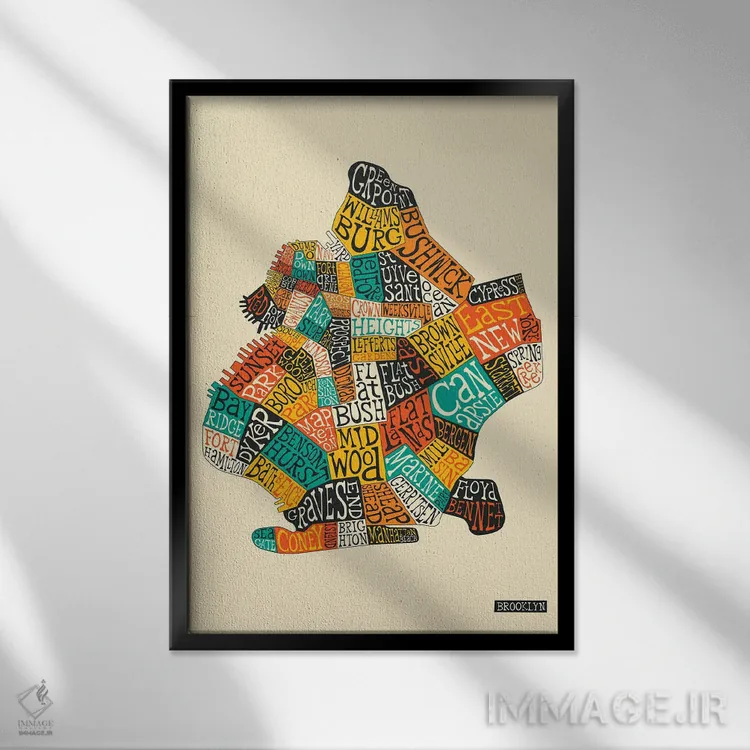 تابلو مدرن بروکلین اثر جازبری بلو - نمای قابدار مشکی