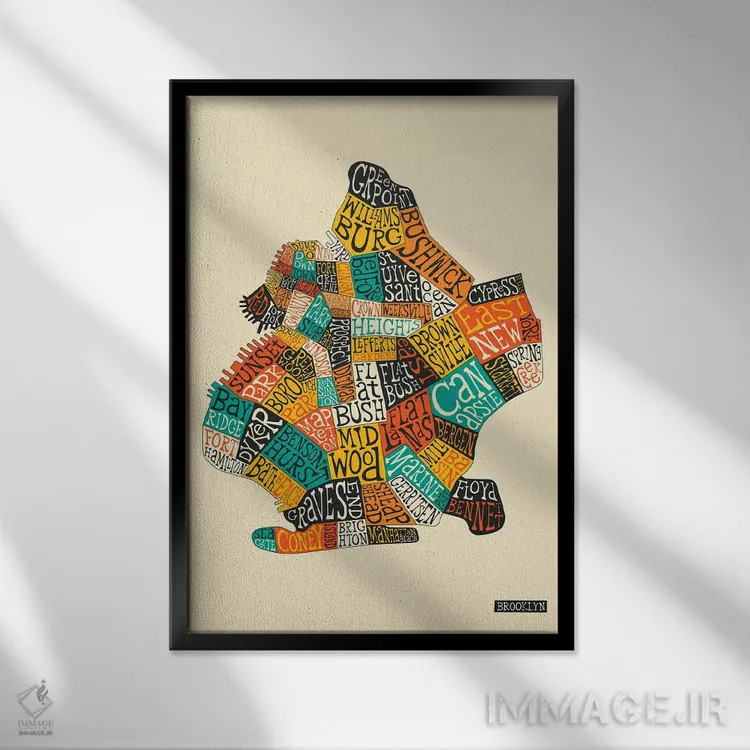 تابلو مدرن بروکلین اثر جازبری بلو - نمای قابدار مشکی