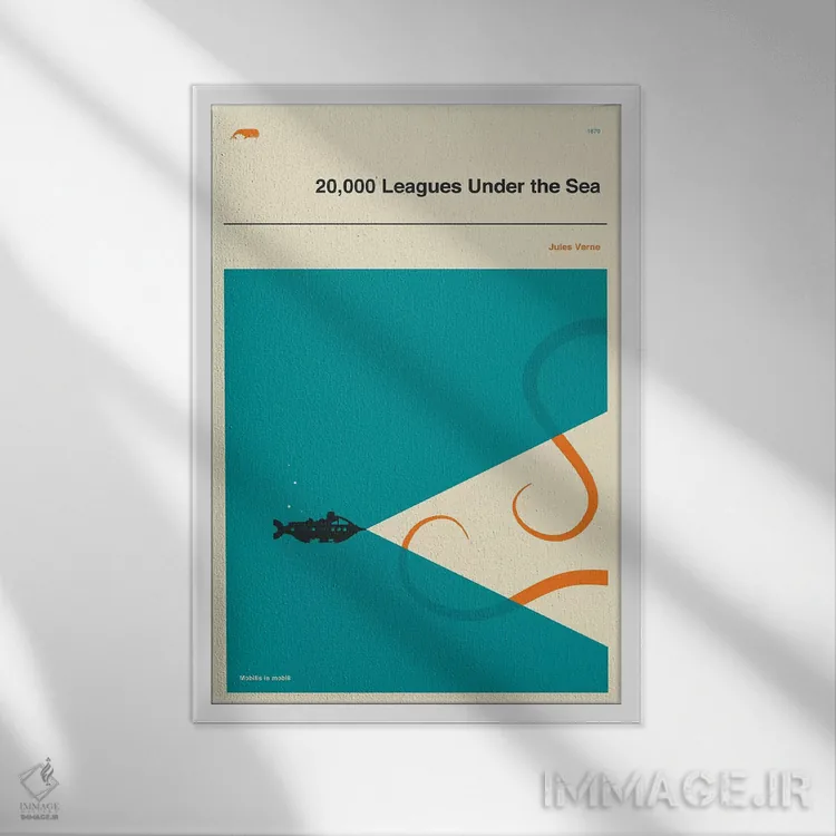 تابلو دکوراتیو 000 Leagues Under The Sea" اثر جازبری بلو - نمای قابدار سفید