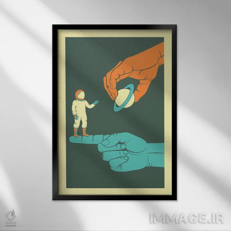 تابلو دکوراتیو رویابین اثر جازبری بلو - نمای قابدار مشکی