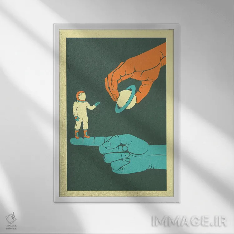 تابلو دکوراتیو رویابین اثر جازبری بلو - نمای قابدار سفید